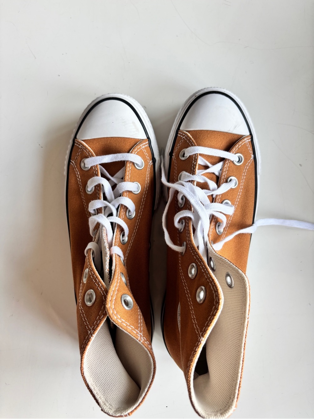 Converse Chuck Taylor Platform High Top Sneakers in Burnt Orange - Picture 3 of 6